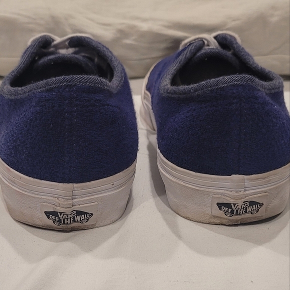 Men's Size 10 Blue Suede Vans Low Top Lace Up Shoes - Picture 5 of 6